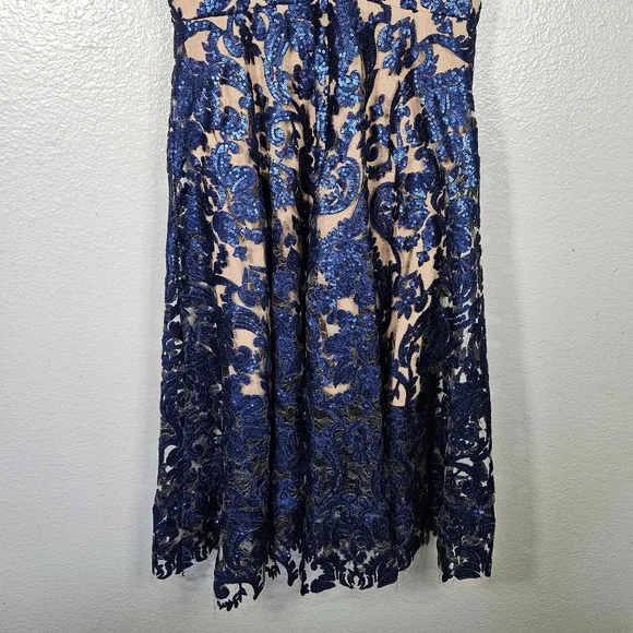 Dress the Population Blue Lace Midi Dress - Picture 9 of 14